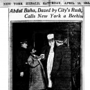 Abdul Baha, Dazed by City's Rush, Calls New York a Beehive