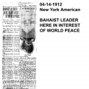 Bahaist Leader Here in Interest of World Peace