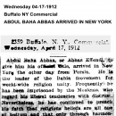 Abdul Baha Abbas Arrived in New York