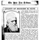 Leader of Bahaism Is Here