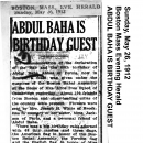 Abdul Baha is Birthday Guest