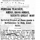 Persian Teacher, Abdul Baha Abbas, Scents Great War