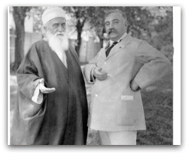Abdu’l‐Baha with Persian Consul-General Topakyan at Topakyan’s home in Morristown, New Jersey