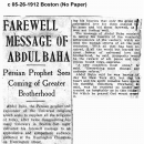 Farewell Message of Abdul Baha