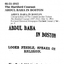 Abdul Baha in Boston