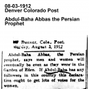 Abdul Baha Abbas the Persian Prophet