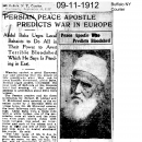Persian Peace Apostle Predicts War in Europe
