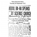 Abdul Ba-Ha Speaks at Science Church