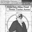 Abdul Baha Abbas, Noted Persian Teacher, Arrives