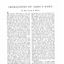 Impressions of 'Abdu'l-Baha
